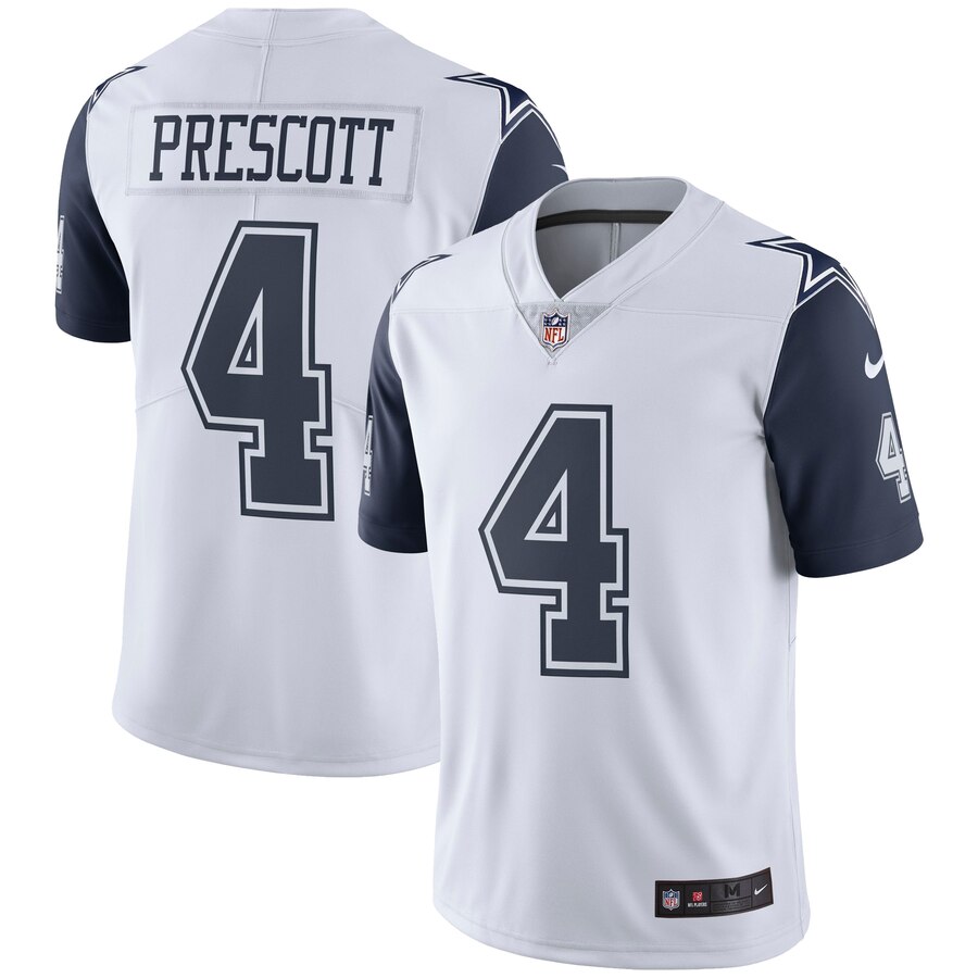Men Dallas Cowboys #4 Dak Prescott Nike White Vapor Untouchable Color Rush Limited NFL Jersey->boston celtics->NBA Jersey